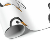 Papier Cadeau Chonky Penguin Adorable Whimsical Pattern Gift (Coin rond)