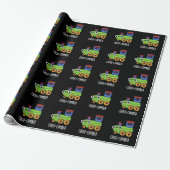 Papier Cadeau Choo-cumber Funny Concombre Pun de Concombre Dark  (Déroulé)
