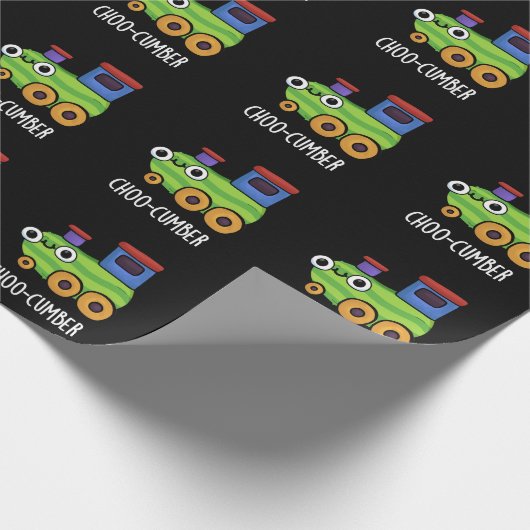 Papier Cadeau Choo-cumber Funny Concombre Pun de Concombre Dark  (Coin)