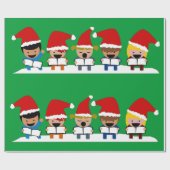 Papier Cadeau Chorale d'enfants de Noël (Plat)