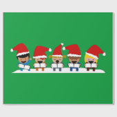 Papier Cadeau Chorale d'enfants de Noël (Plat)