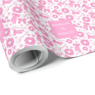 Papier Cadeau Chouchous Rose Fille Motif Accessoire de Cheveux M
