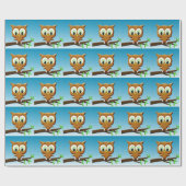 Papier Cadeau Chouette à caricature au papier (Plat)