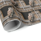 Papier Cadeau Chouette Barrée Dans La Fenêtre Grange (Coin rond)