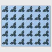 Papier Cadeau Chouette bleue (Plat)