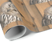 Papier Cadeau Chouette comique sibérienne (Coin rond)