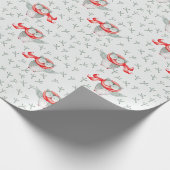 Papier Cadeau Chouette d'aquarelle mignonne dans l'Écharpe d'hiv (Coin)