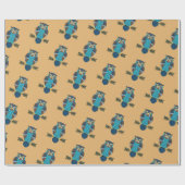 Papier Cadeau Chouette d'art populaire nordique (Plat)