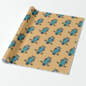 Papier Cadeau Chouette d'art populaire nordique (Déroulé)