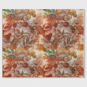 Papier Cadeau Chouette d'automne vintage (Plat)