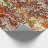 Papier Cadeau Chouette d'automne vintage (Coin)