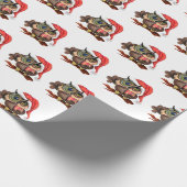 Papier Cadeau Chouette de bébé en Noël Casquette enveloppement p (Coin)