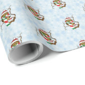Papier Cadeau Chouette de Noël (Coin rond)