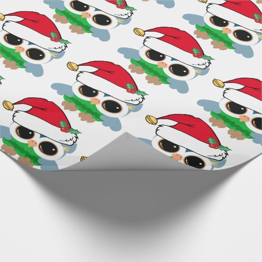 Papier Cadeau Chouette de Noël (Coin)