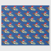 Papier Cadeau Chouette de Noël avec renard et pin (Plat)