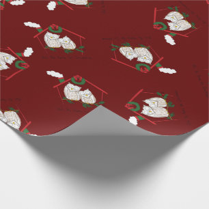 Papier Cadeau Chouette de Noël Be Accueil mignonne