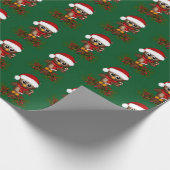 Papier Cadeau Chouette De Noël Sur La Branche De Pins (Coin)