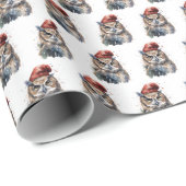 Papier Cadeau Chouette d'hiver enchantée (Coin rond)