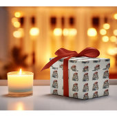 Papier Cadeau Chouette d'hiver enchantée