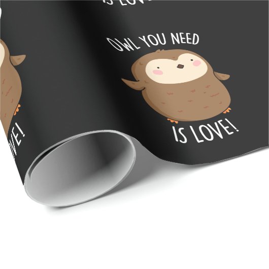 Papier Cadeau Chouette dont vous avez besoin est amoureux Chouet (Coin rond)