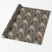 Papier Cadeau Chouette en papier à envelopper brillant (Déroulé)