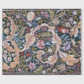 Papier Cadeau Chouette et fleurs, William Morris (Plat)