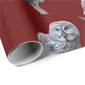 Papier Cadeau Chouette grise (Coin rond)
