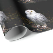 Papier Cadeau Chouette hivernale majestueuse (Coin rond)