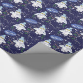 Papier Cadeau Chouette neige avec papier de Noël Casquette (Coin)