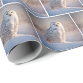 Papier Cadeau Chouette Neige En Neige (Coin rond)