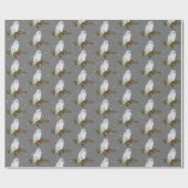 Papier Cadeau Chouette Neige Sur Pin Et Berries (Plat)