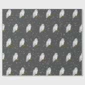 Papier Cadeau Chouette Neige Sur Pin Et Berries (Plat)