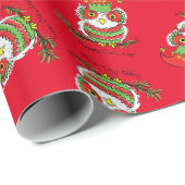 Papier Cadeau Chouette Noël mignonne Vacances amusantes Enfants (Coin rond)