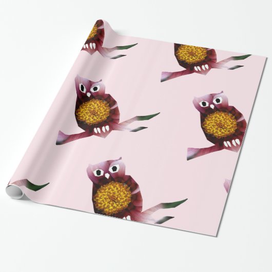 Papier Cadeau Chouette, Oiseau de Chouette Papier d'habillage d' (Déroulé)