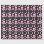 Papier Cadeau chouette rose mignonne (Plat)