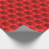 Papier Cadeau Chouette (rouge) - Papier d'emballage (Coin)
