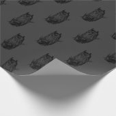Papier Cadeau Chouette sur gris | (Coin)
