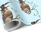 Papier Cadeau Chouette victorienne (Coin rond)