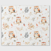 Papier Cadeau Chouettes boho Nursery (Plat)