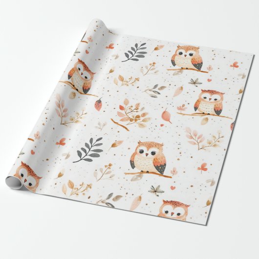 Papier Cadeau Chouettes boho Nursery (Déroulé)