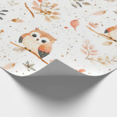 Papier Cadeau Chouettes boho Nursery (Coin)