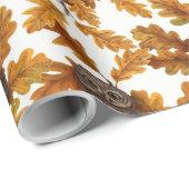 Papier Cadeau Chouettes d'automne sur coton blanc (Coin rond)