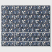 Papier Cadeau Chouettes De Neige Dans Les Snowflakes (Plat)