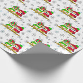 Papier Cadeau Chouettes de Noël mignonnes en fêtes de Branche (Coin)