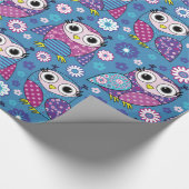 Papier Cadeau Chouettes Et Fleurs (Coin)