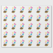 Papier Cadeau Chouettes et tortues (Plat)