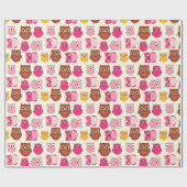 Papier Cadeau Chouettes mignonnes (Plat)