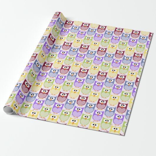 Papier Cadeau Chouettes mignonnes, Chouette Motif, Chouettes pou (Déroulé)
