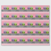 Papier Cadeau Chouettes mignonnes sur Branche Bébé Fille Douche  (Plat)