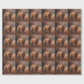 Papier Cadeau Chow Chow à l'automne Feuilles automne Inspire (Plat)